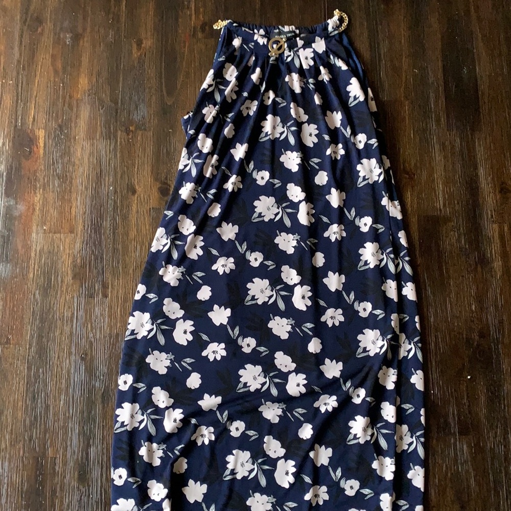 Navy Flower Dress - Medium